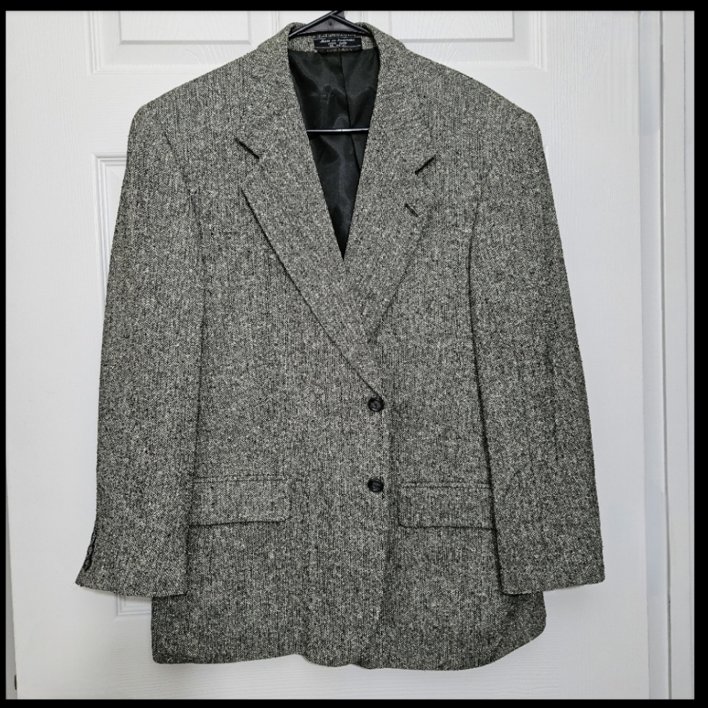 Bert Pulitzer Mens 2 Button Blazer Jacket, Gray, Pure Silk Sz 42